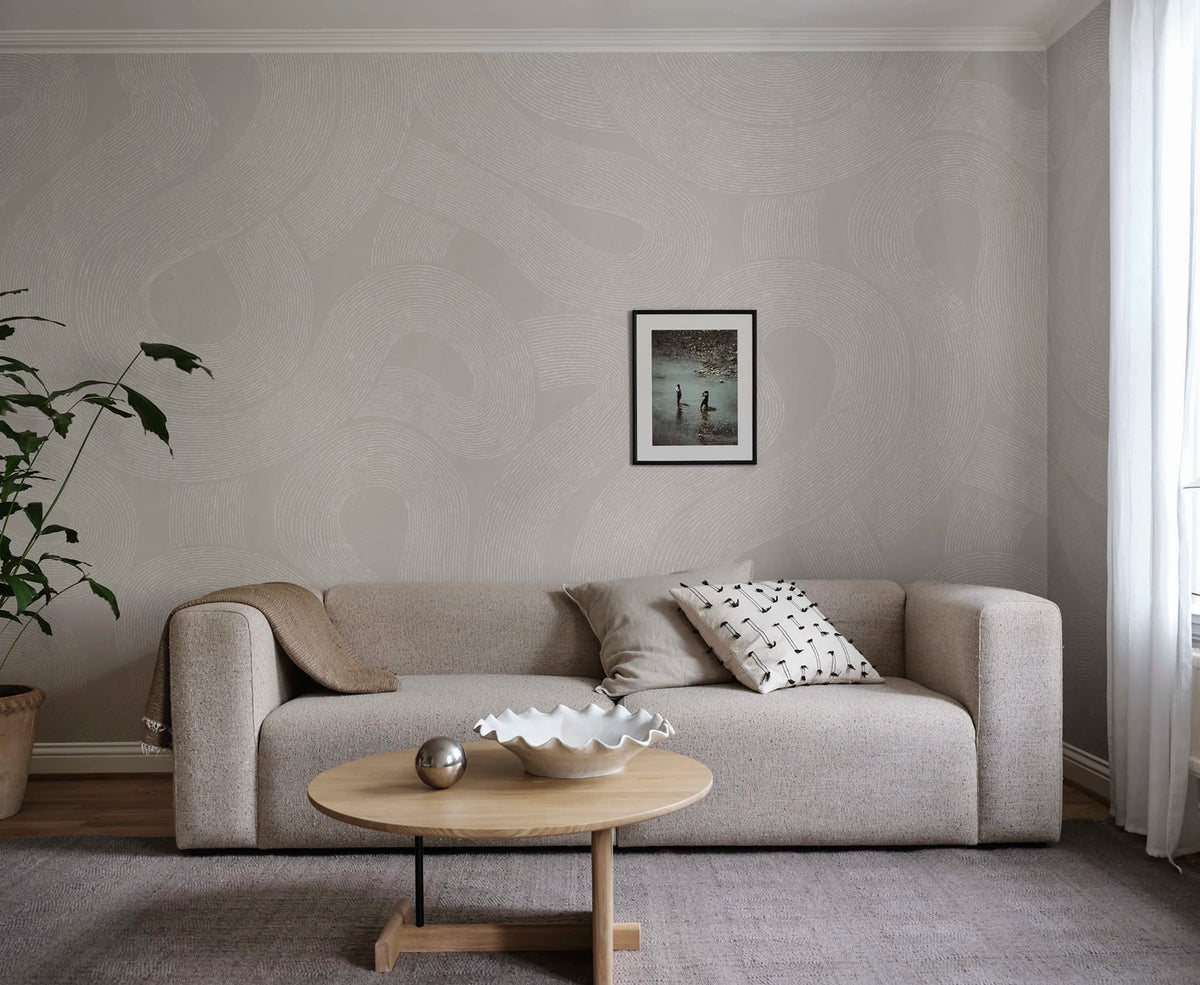 Zen Mural wall mural by Sandberg – abstract design, Grey