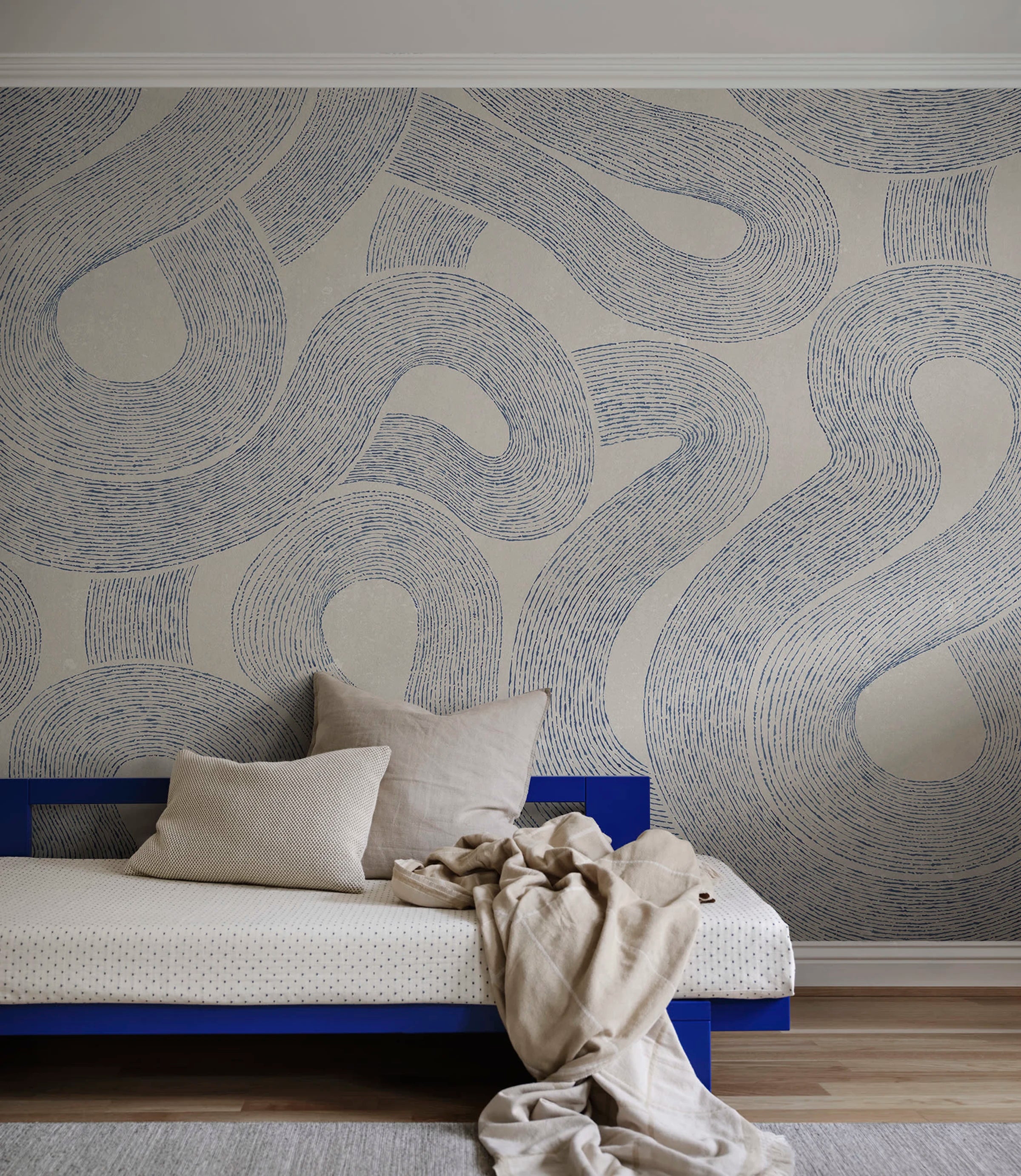 Zen Mural wall mural by Sandberg – abstract design, Blue – Indigo Blue