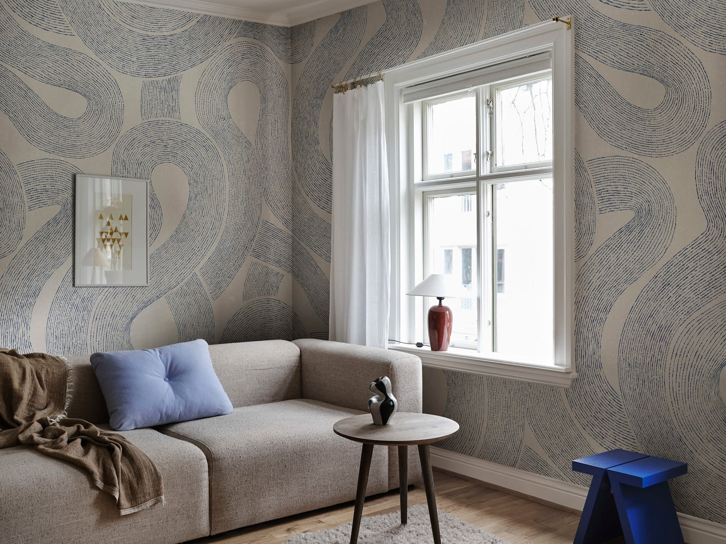 Zen Mural wall mural by Sandberg – abstract design, Blue – Indigo Blue