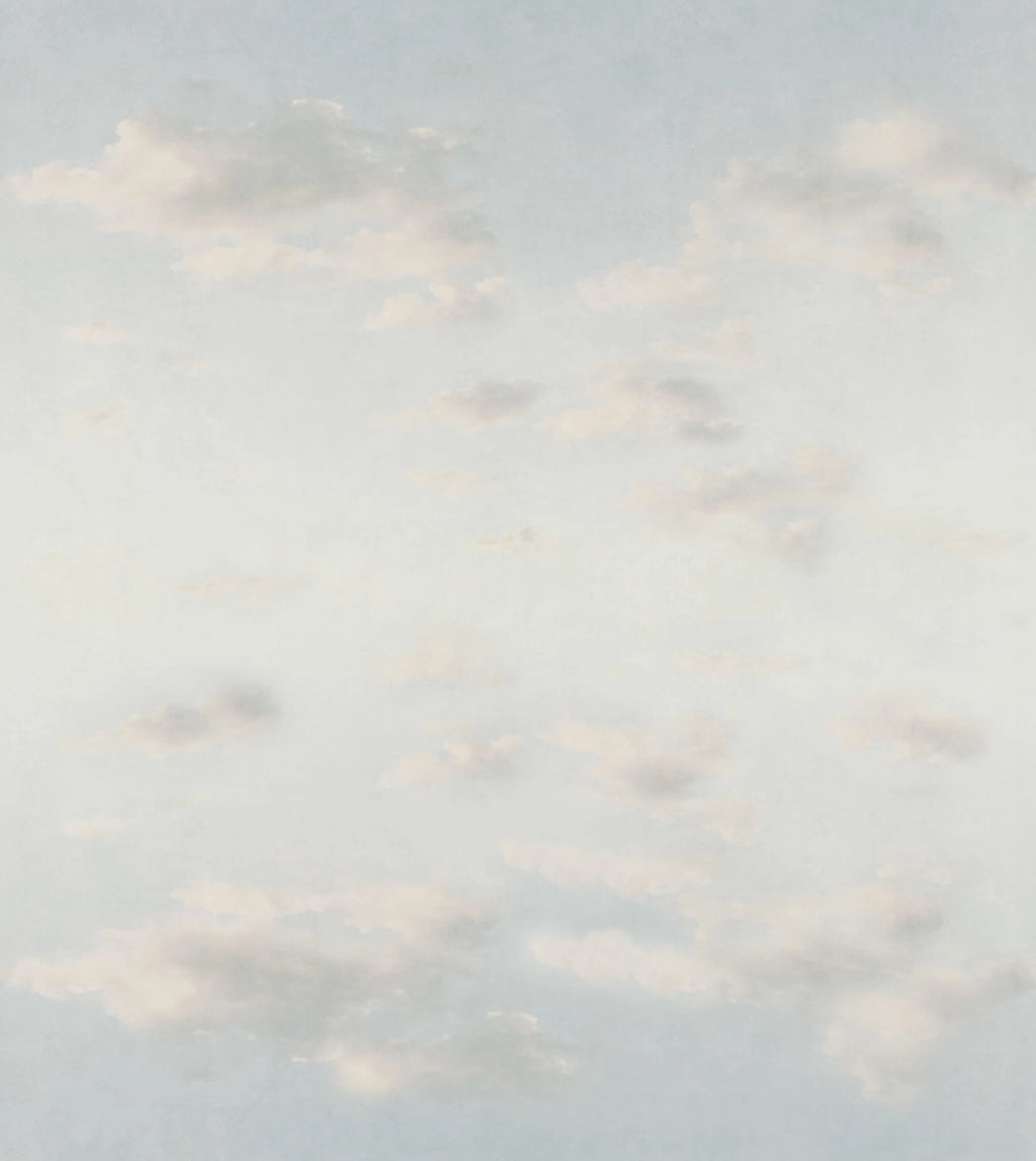 Moln Ceiling wall mural by Sandberg – sky & clouds design, Light Blue – flat swatch showing the repeat
