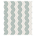 Ben Wavy Stripe wallpaper by Sandberg, vertical dark green wavy lines and dotted stripes on cream, flat roll swatch
