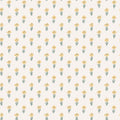 Betty wallpaper by Sandberg, flat swatch of little yellow tulip sprigs with green stems on a creamy white ground