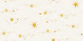 Gillis wall mural by Sandberg, golden stars and comet trails on a cream ground, flat swatch.