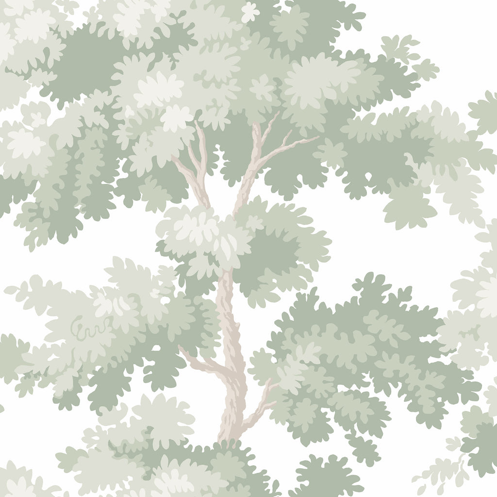 Raphael wallpaper by Sandberg in Light Green – botanical, forest design, flat pattern repeat