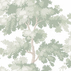 Raphael wallpaper by Sandberg in Light Green – botanical, forest design, flat pattern repeat
