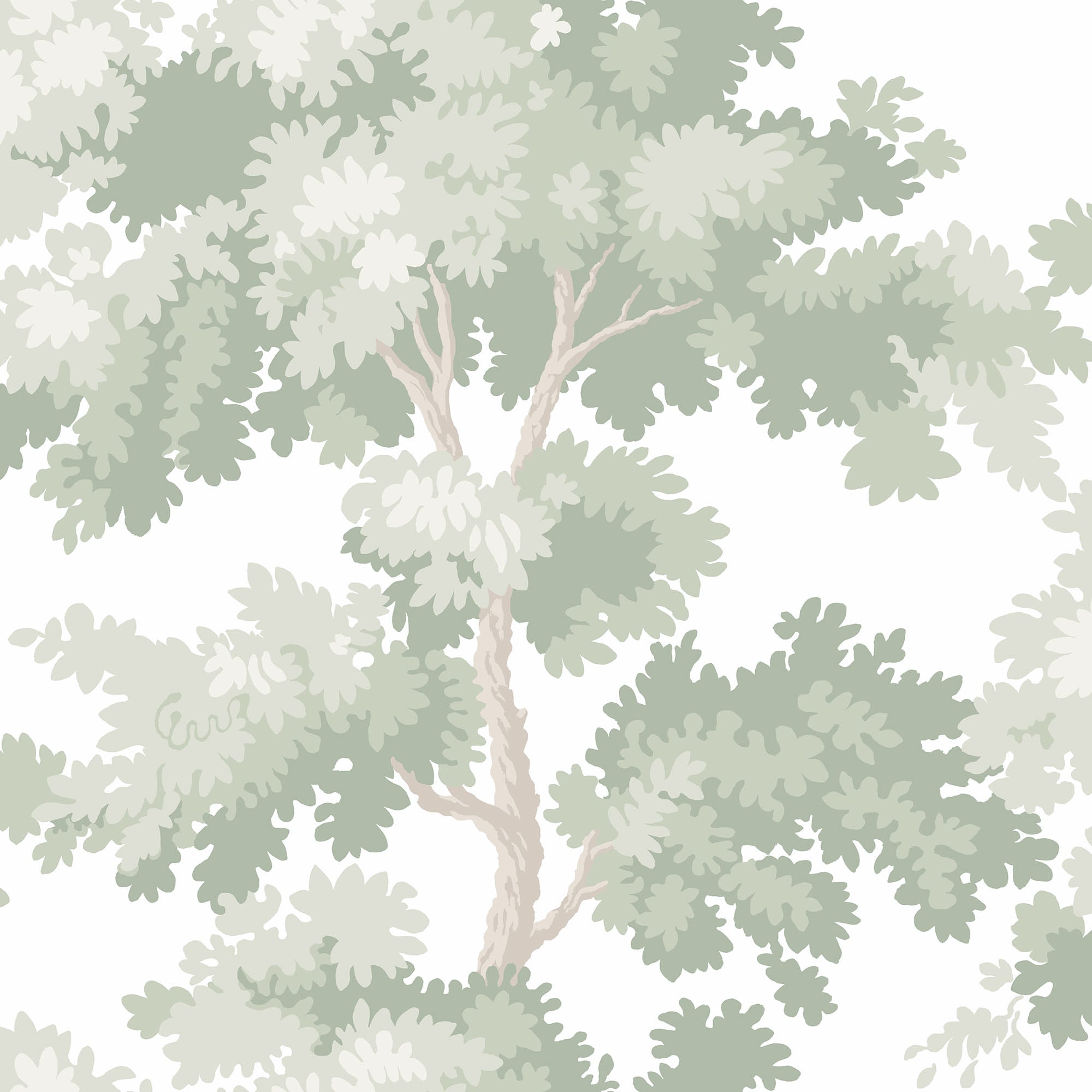Raphael wallpaper by Sandberg in Light Green – botanical, forest design, flat pattern repeat