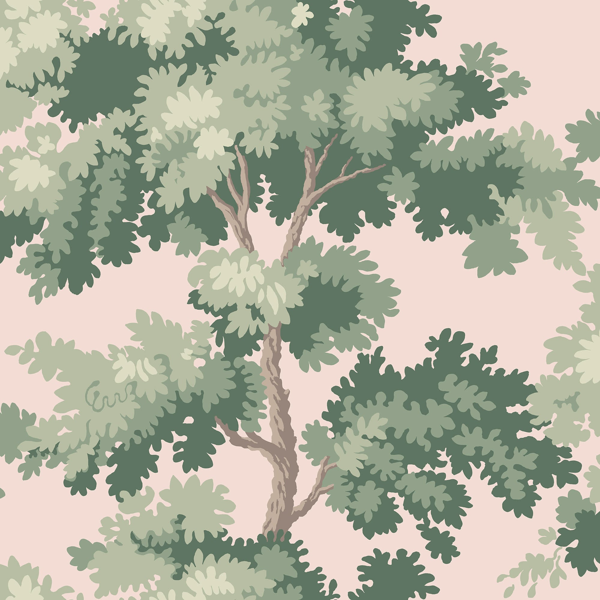 Raphael wallpaper by Sandberg in Pink – botanical, forest design, flat pattern repeat