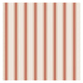 Gustav Stripe wallpaper by Sandberg, flat swatch of warm terracotta and cream stripes with dotted detail