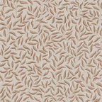 Karolina wallpaper by Sandberg, flat swatch of rust-brown leaves on a warm beige ground