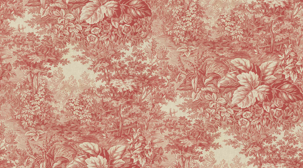 Forest Toile Red wall mural by Sandberg – botanical design