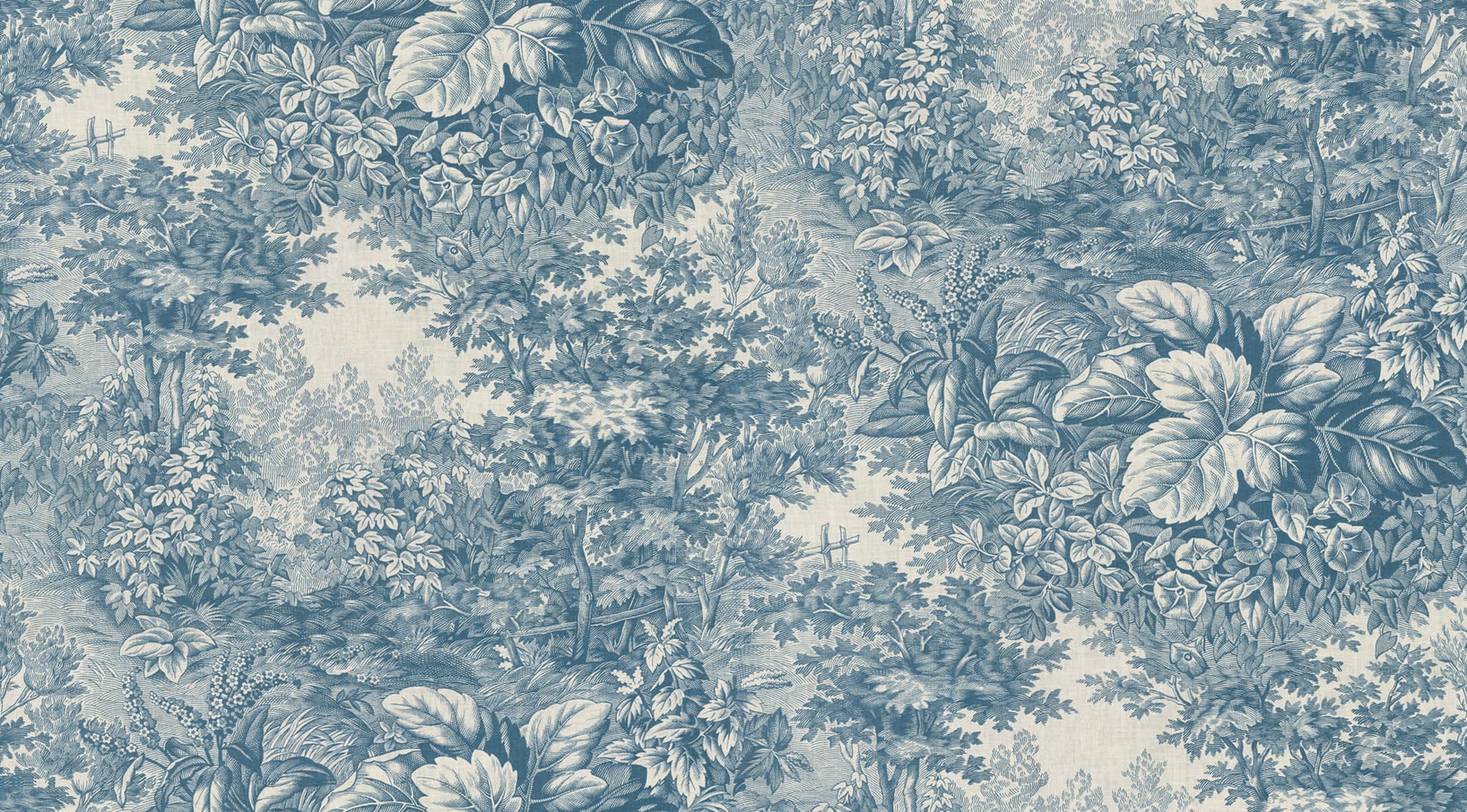 Forest Toile Blue wall mural by Sandberg – botanical design
