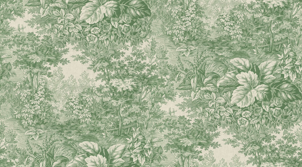 Forest Toile Green wall mural by Sandberg – botanical design