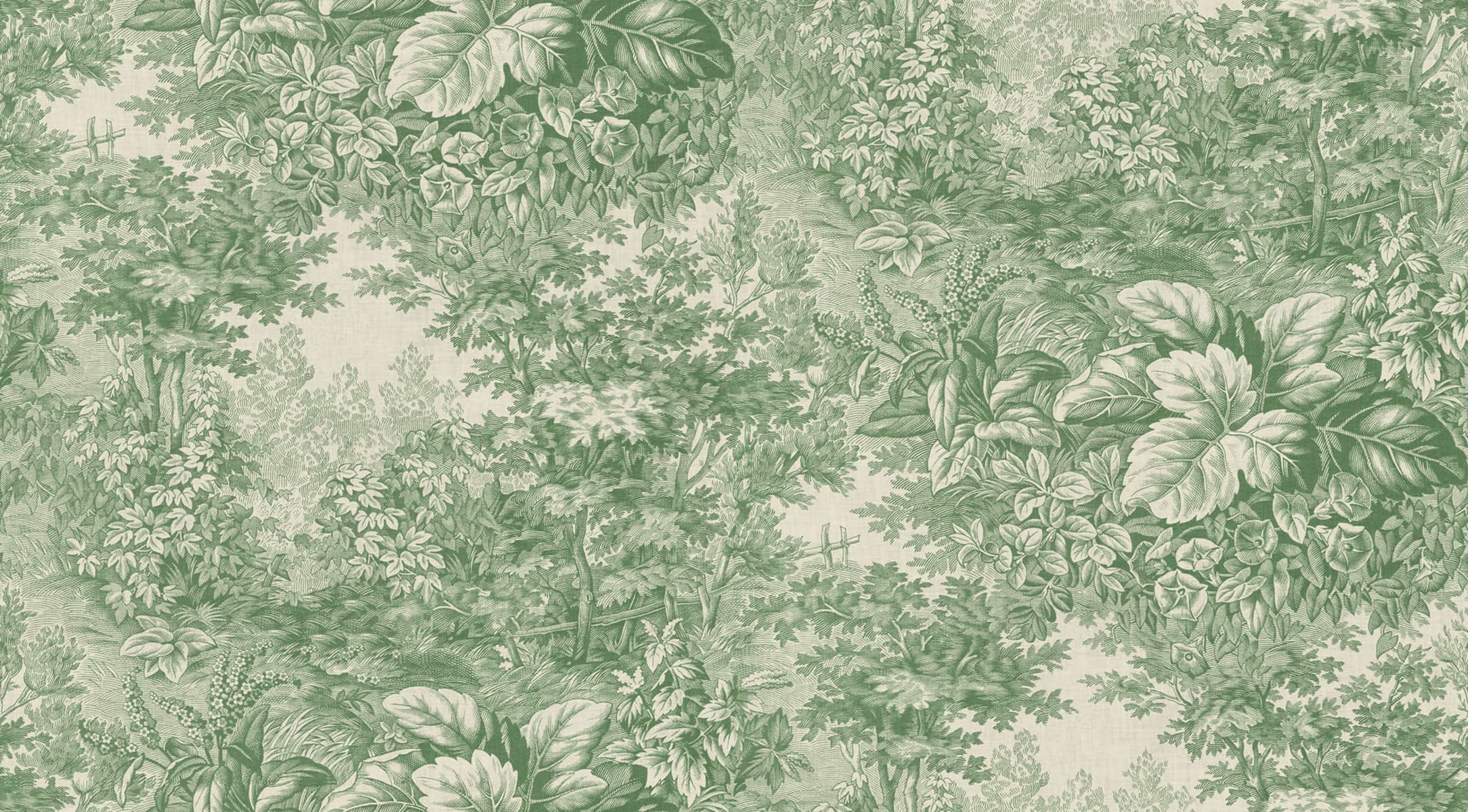Forest Toile Green wall mural by Sandberg – botanical design