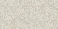 Emmie wall mural by Sandberg, trailing willow leaves in neutral taupe and stone on cream, flat swatch.