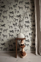 Colette wallpaper by Sandberg – animals design, Grey – Graphite – styled in a room setting, view 11