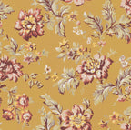 Rosenholm wallpaper by Sandberg – floral design, Yellow, flat pattern repeat