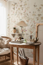 Chinoiserie Garden wallpaper by Sandberg – chinoiserie design, White – Eggshell – styled in a room setting, view 8