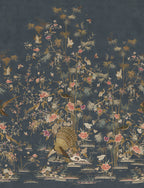 Chinoiserie Garden wallpaper by Sandberg – chinoiserie design, Blue – Dark Blue – flat swatch showing the repeat, view 2