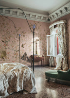 Chinoiserie Garden wallpaper by Sandberg – chinoiserie design, Pink – styled in a room setting, view 12