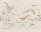 Seabirds wallpaper by Sandberg – chinoiserie design, Beige – Sandstone