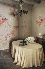 Bamboo Grove wallpaper by Sandberg – chinoiserie design, Beige – Clay – styled in a room setting