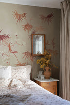 Bamboo Grove wallpaper by Sandberg – chinoiserie design, Beige – Clay – styled in a room setting, view 3