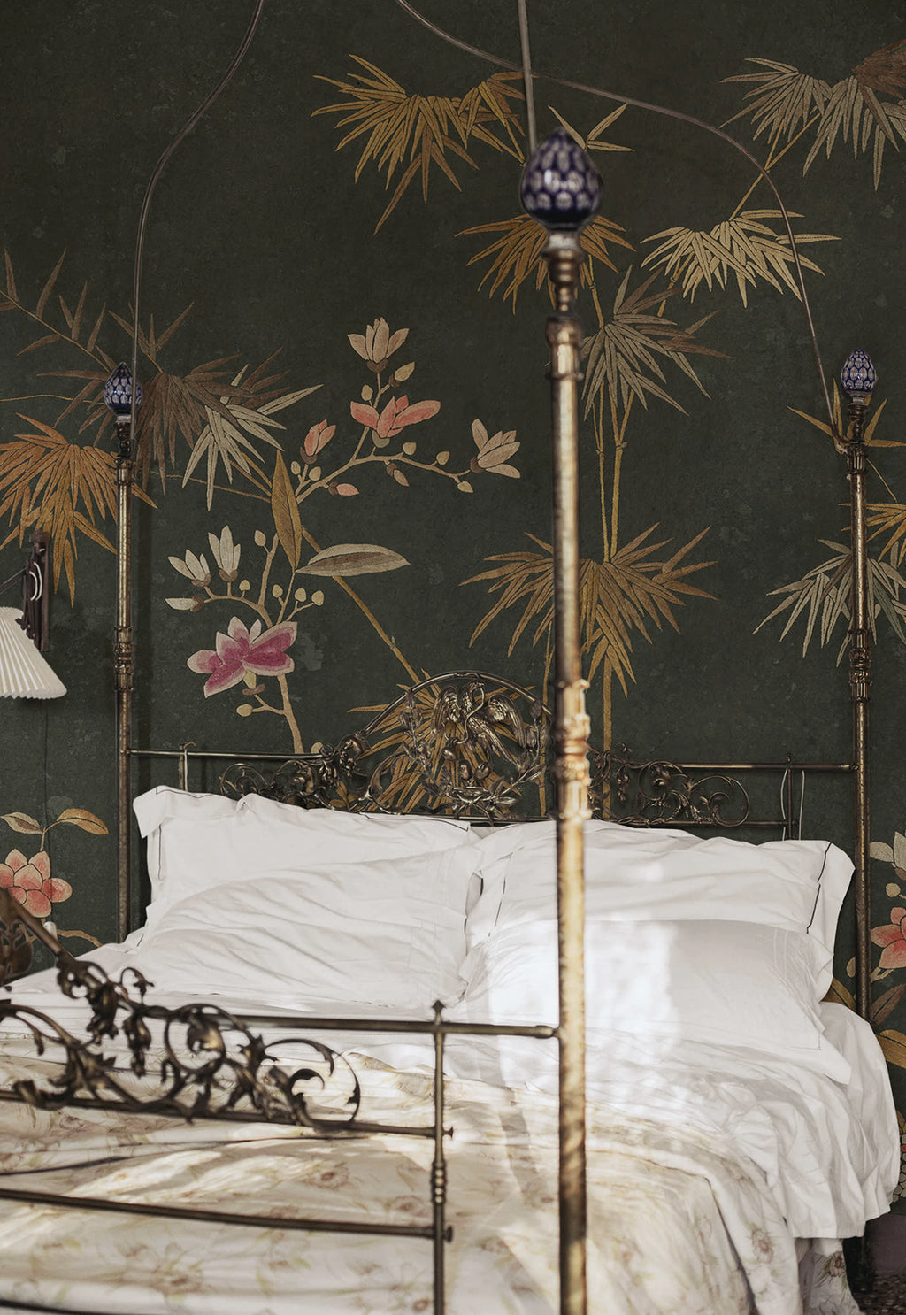 Bamboo Grove wallpaper by Sandberg – chinoiserie design, Brown – Dark – styled in a room setting, view 4