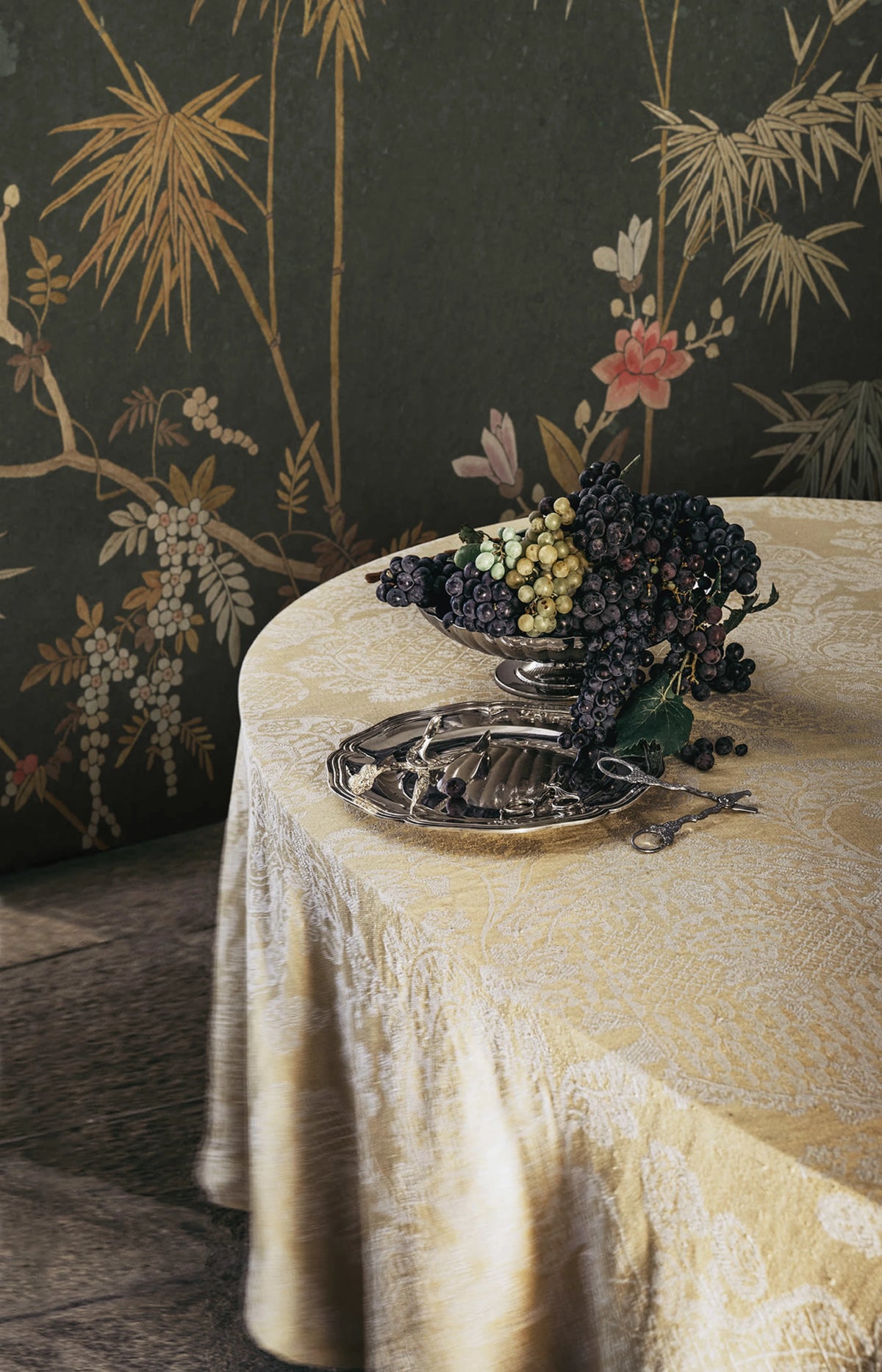 Bamboo Grove wallpaper by Sandberg – chinoiserie design, Brown – Dark – styled in a room setting, view 6