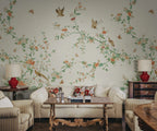 Bloom wallpaper by Sandberg – chinoiserie design, Green – Spring Green – styled in a room setting, view 12