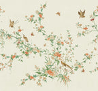 Bloom wallpaper by Sandberg – chinoiserie design, Green – Spring Green – flat swatch showing the repeat, view 4
