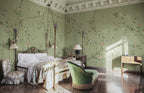 Bloom wallpaper by Sandberg – chinoiserie design, Green – styled in a room setting, view 5