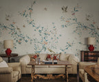 Bloom wallpaper by Sandberg – chinoiserie design, Grey – styled in a room setting