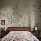 Bloom wallpaper by Sandberg – chinoiserie design, Grey – styled in a room setting, view 2