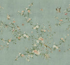 Bloom wallpaper by Sandberg – chinoiserie design, Teal – flat swatch showing the repeat, view 5