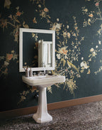 Bloom wallpaper by Sandberg – chinoiserie design, Blue – Midnight Blue – styled in a room setting, view 8