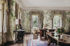 Louie wall mural by Sandberg – tropical design, Green – styled in a room setting