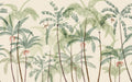 Louie wall mural by Sandberg – tropical design, Green – flat swatch showing the repeat