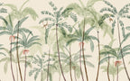 Louie wall mural by Sandberg – tropical design, Green – flat swatch showing the repeat