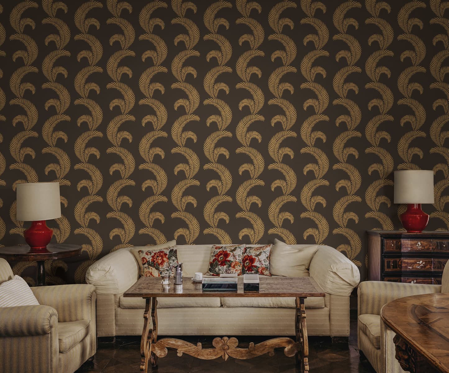 Jasmine wallpaper by Sandberg in a room setting