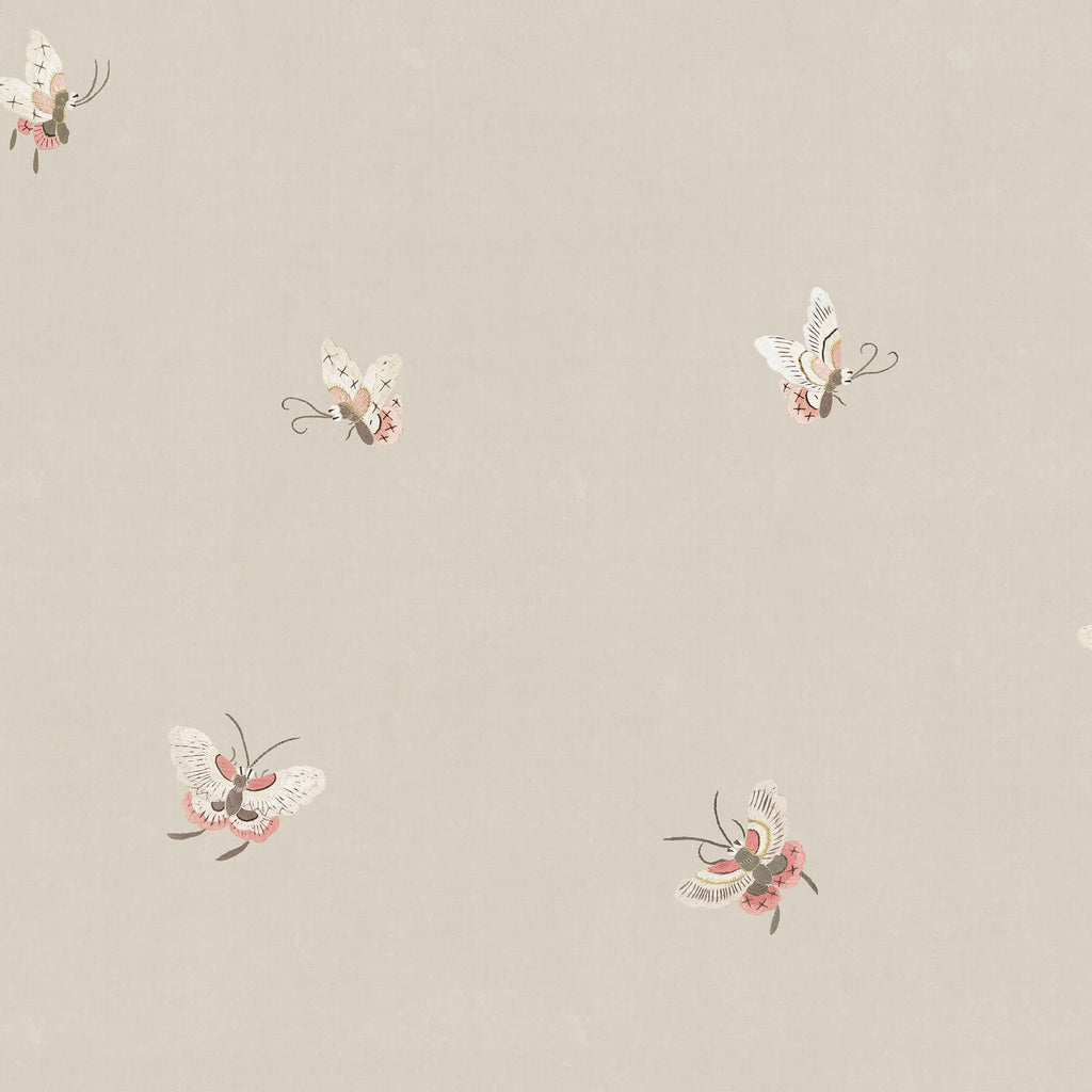 Butterflies wallpaper by Sandberg in Sandstone, close-up of the butterfly pattern