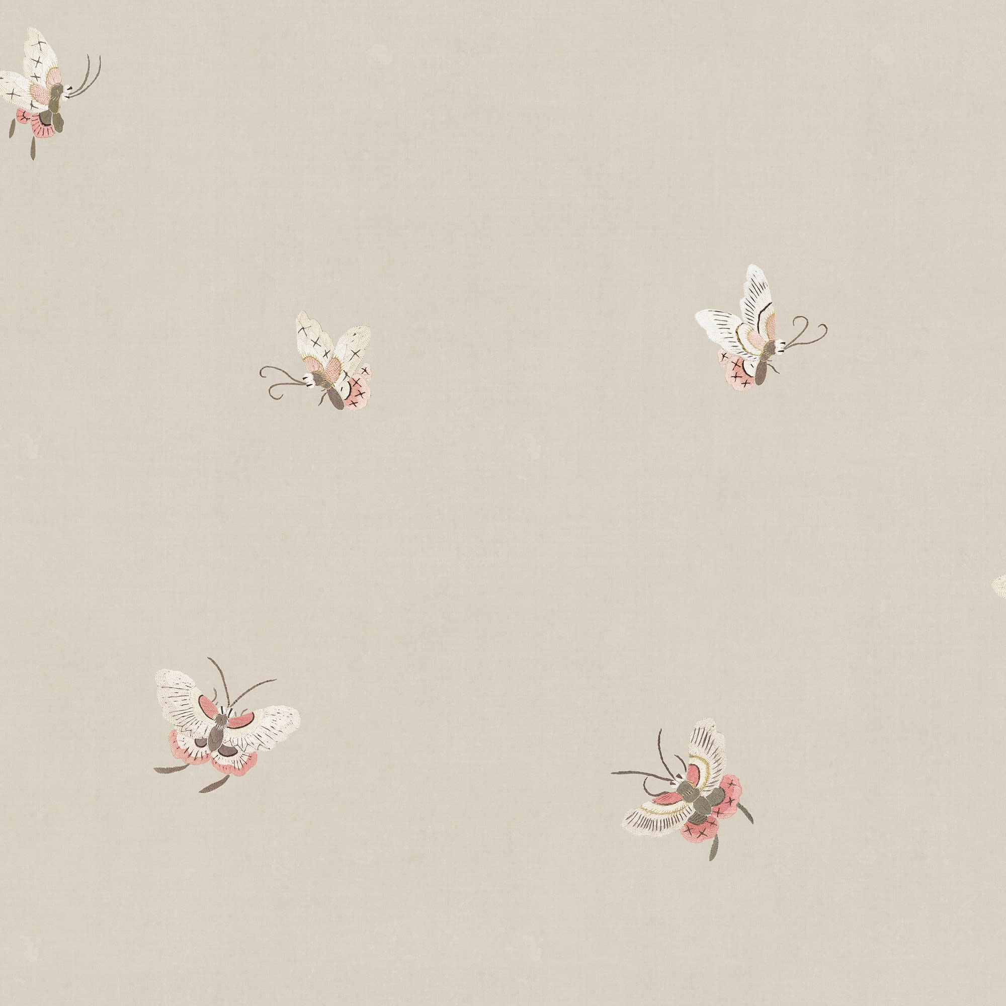 Butterflies wallpaper by Sandberg in Sandstone, close-up of the butterfly pattern