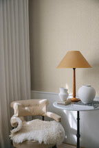 Edvin wallpaper by Sandberg in Sandstone, styled on an interior wall