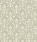 Alva wallpaper by Sandberg, flat swatch of a white floral trellis on sage green