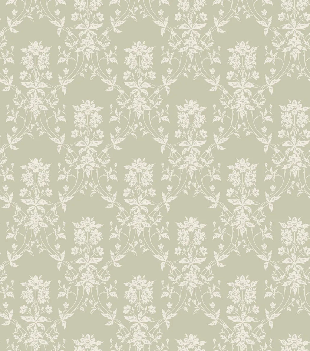 Alva Spring Green wallpaper by Sandberg – floral design