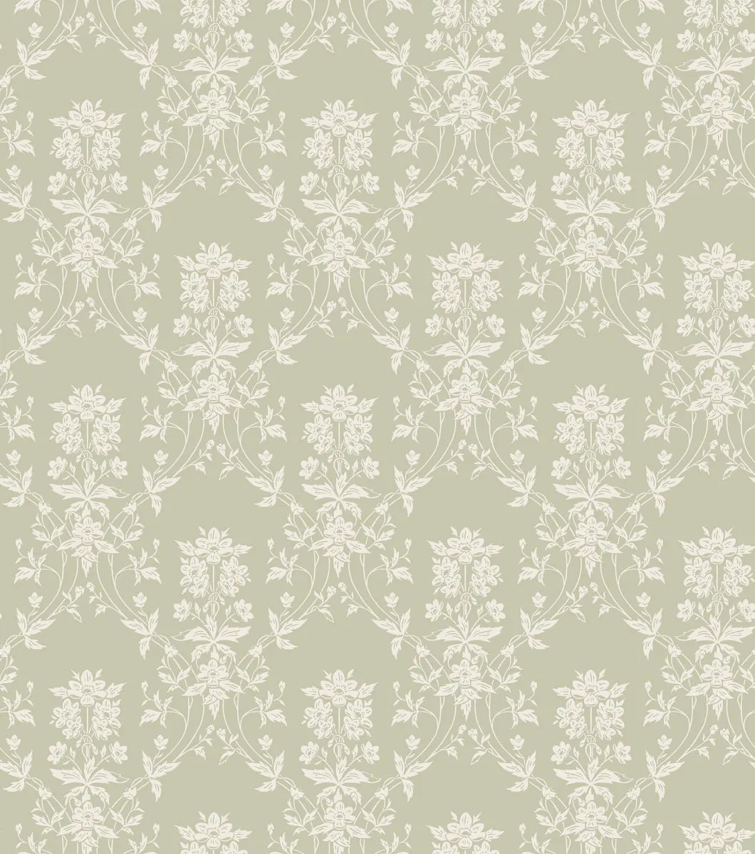 Alva Spring Green wallpaper by Sandberg – floral design