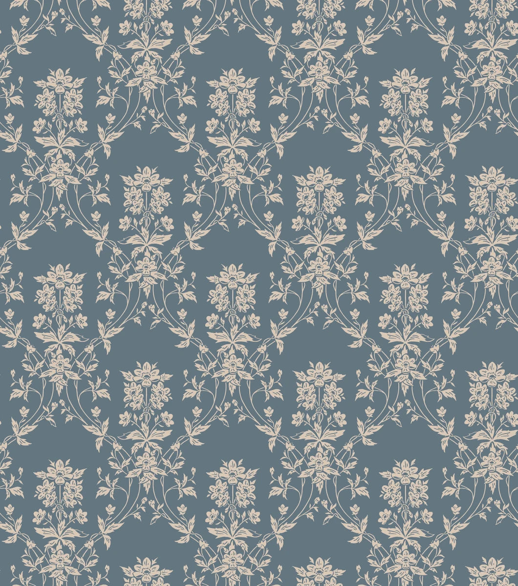 Alva Indigo Blue wallpaper by Sandberg – floral design