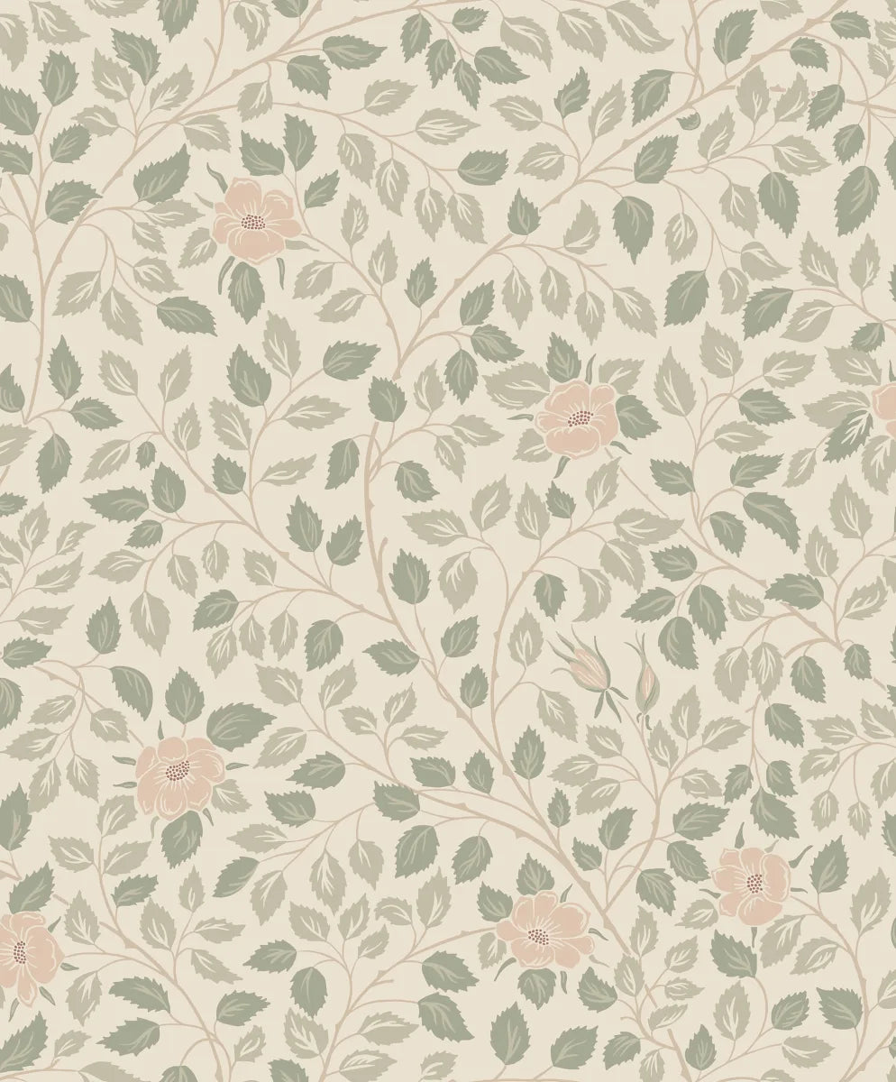 Solliden Spring Green wallpaper by Sandberg – floral design