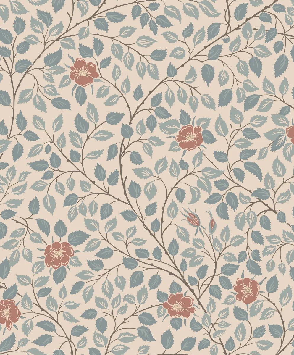 Solliden Blue wallpaper by Sandberg – floral design