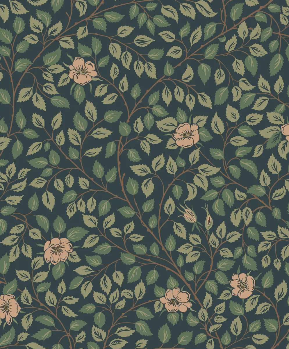 Solliden Midnight Blue wallpaper by Sandberg – floral design
