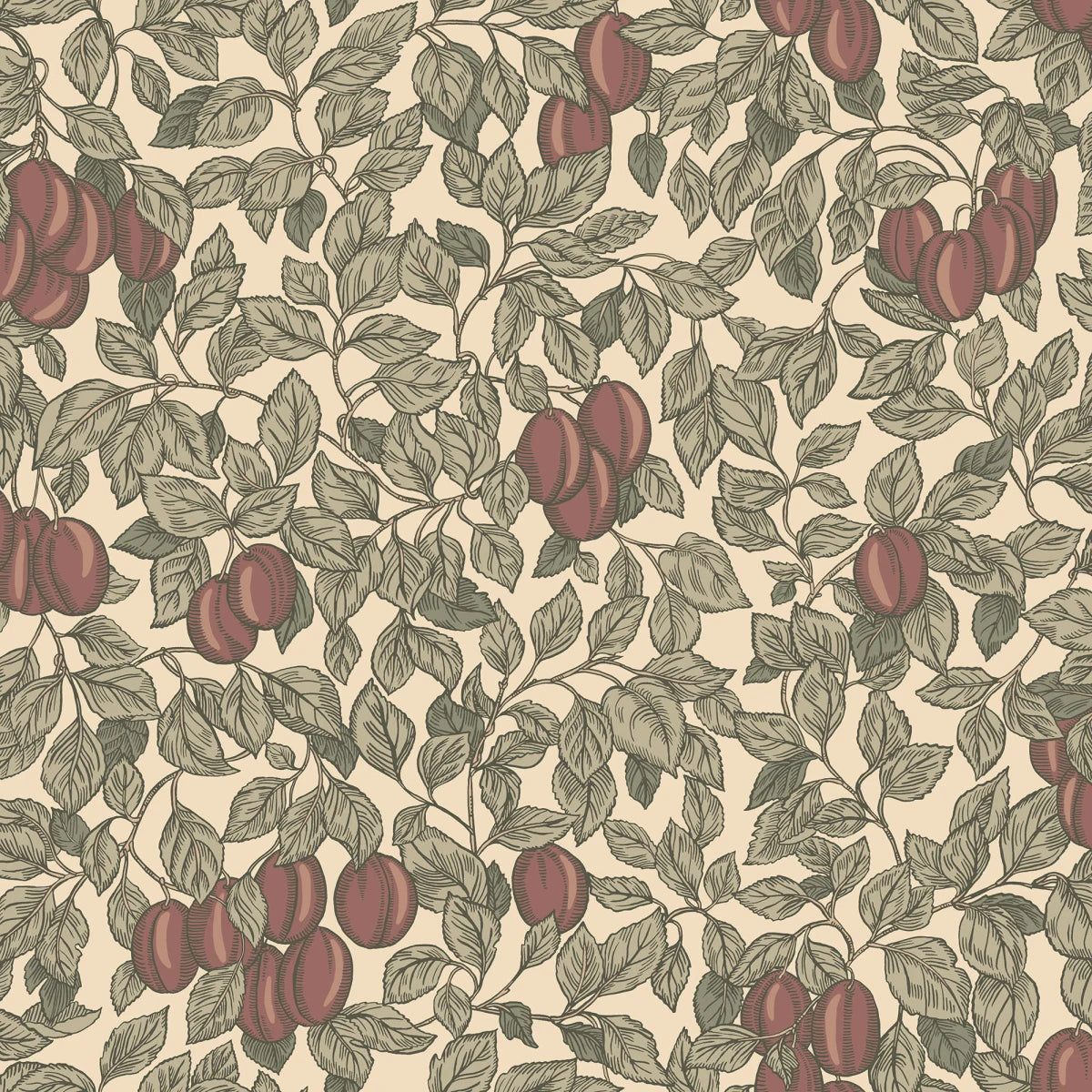 Emrik Burgundy wallpaper by Sandberg – botanical design